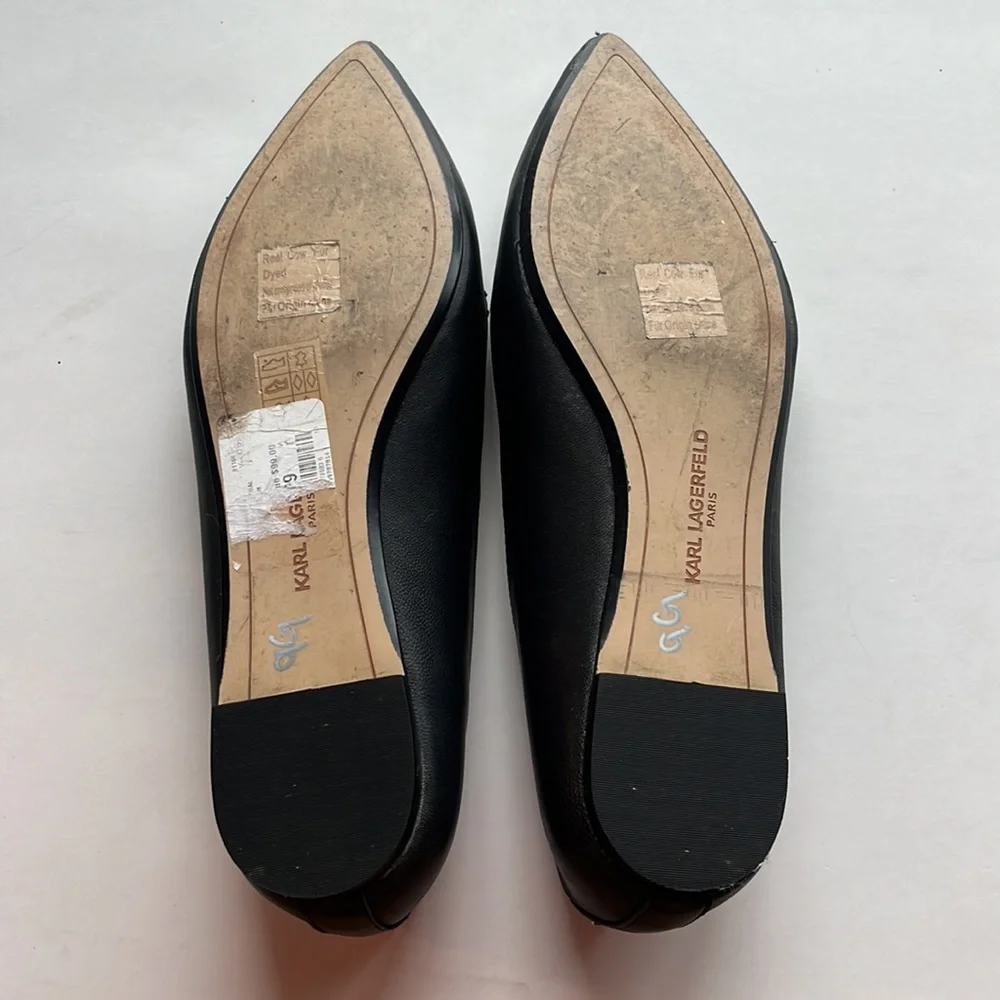 Karl Lagerfeld Leopard Pointed Toe Loafers 8.5 - Picture 5 of 8